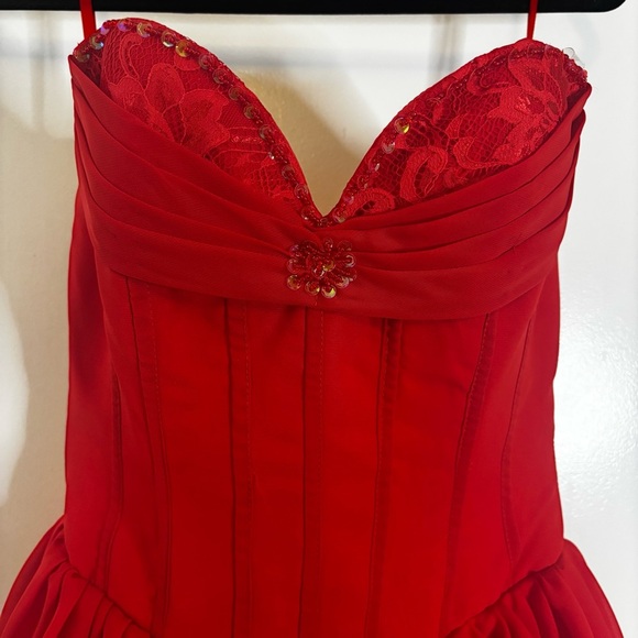 BERLINNOVA Red Tiered Corset Dress - Picture 3 of 14